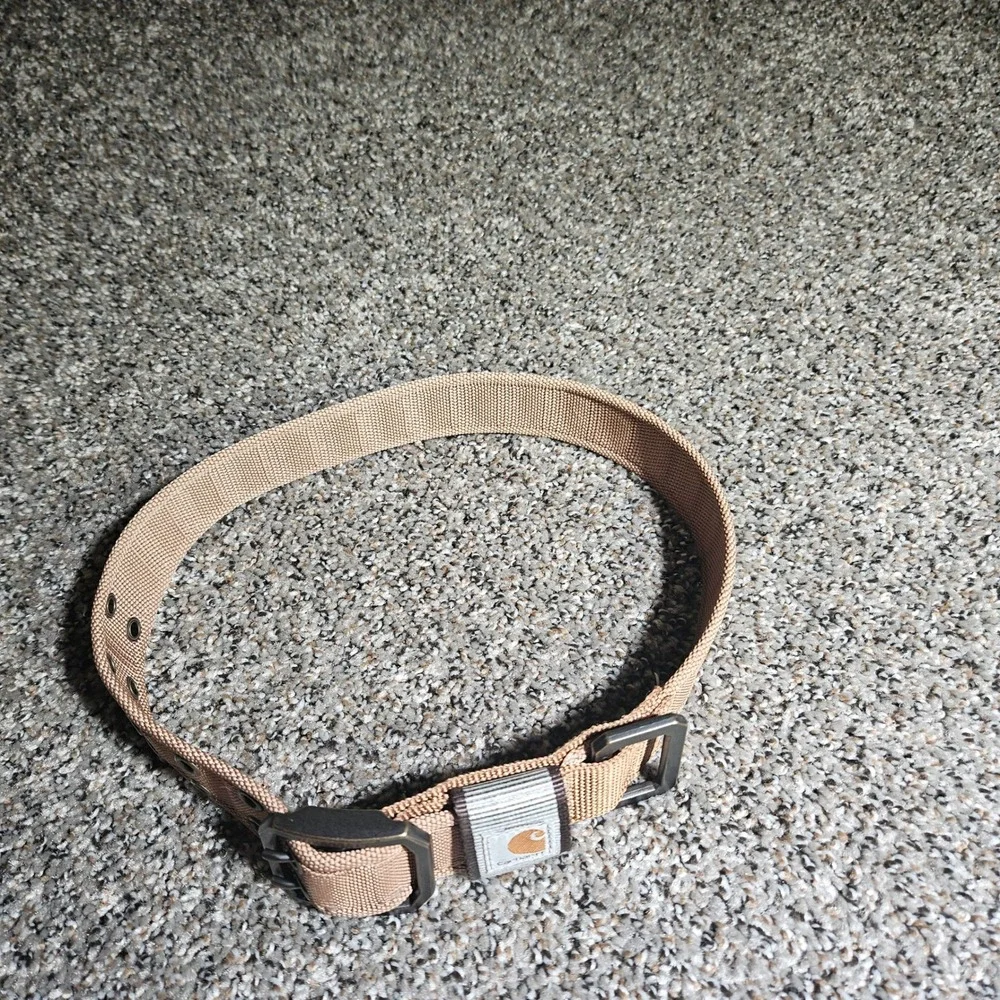 Carhartt Journeyman Dog Collar Tan Nylon Webbing Metal Buckle Large 27 Inch
